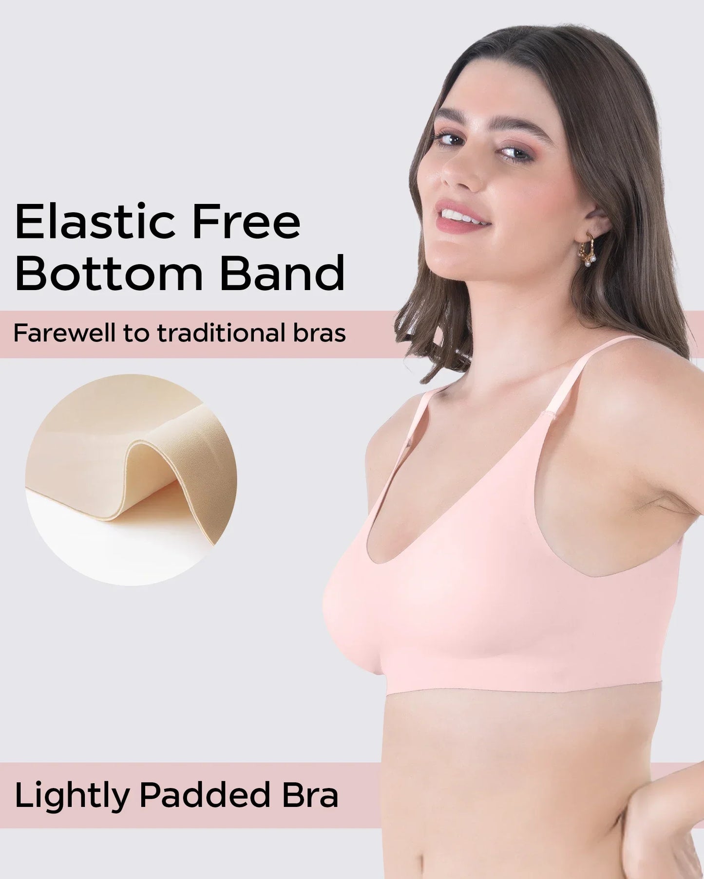 Wire-Free Spandex Invisi-Fit Bra (Multicolor)