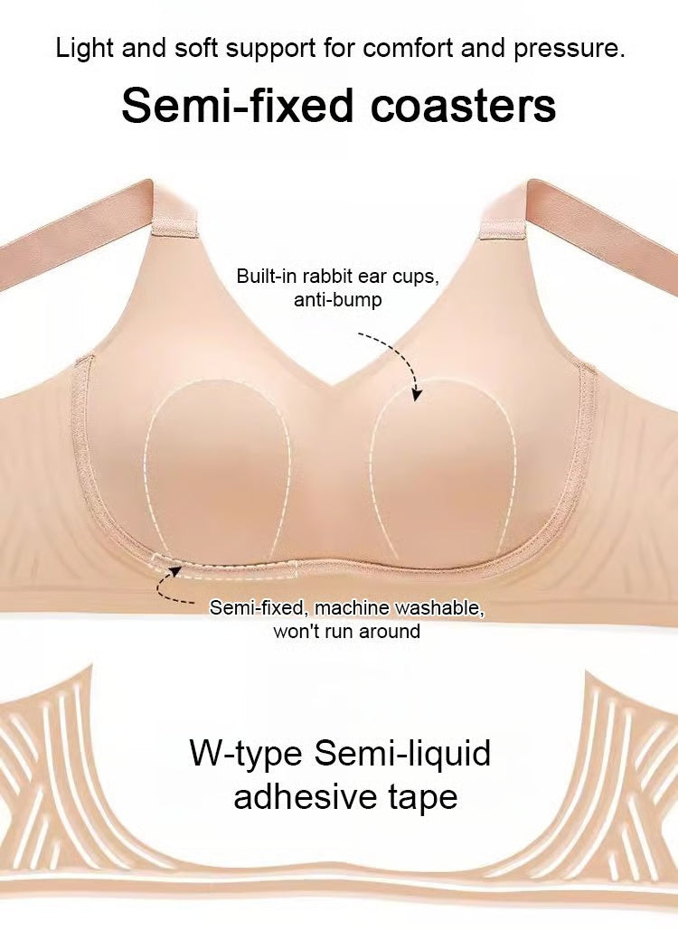Wire-Free Skin-Friendly Push-Up Bra (Multicolor)