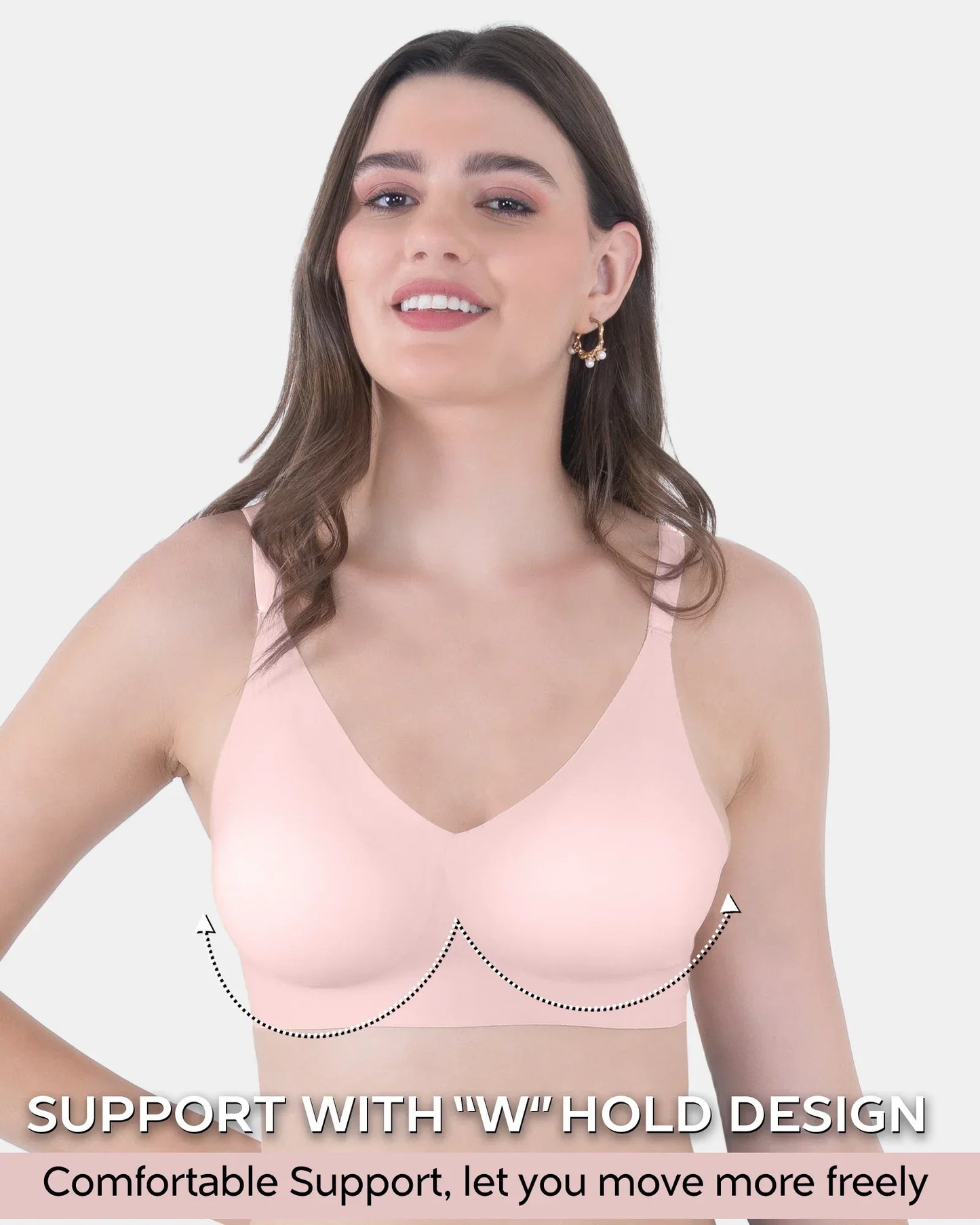 Wire-Free Spandex Invisi-Fit Bra (Multicolor)