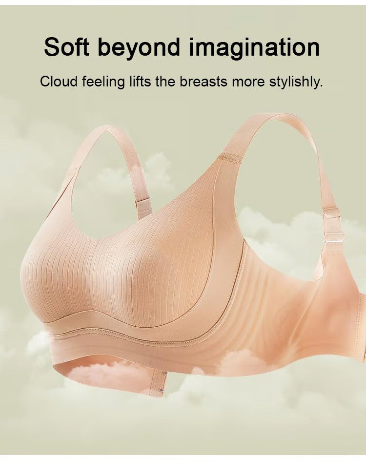 Wire-Free Skin-Friendly Push-Up Bra (Multicolor)