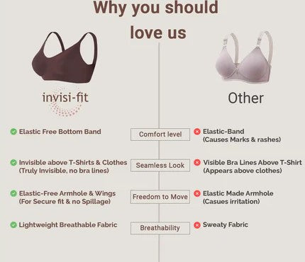 Wire-Free Spandex Invisi-Fit Bra (Multicolor)