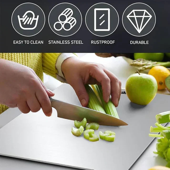 Stainless Steel Chopping Board | 35x31cm (Original Big Size) ✅