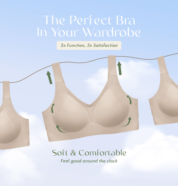 Wire-Free Skin-Friendly Push-Up Bra (Multicolor)