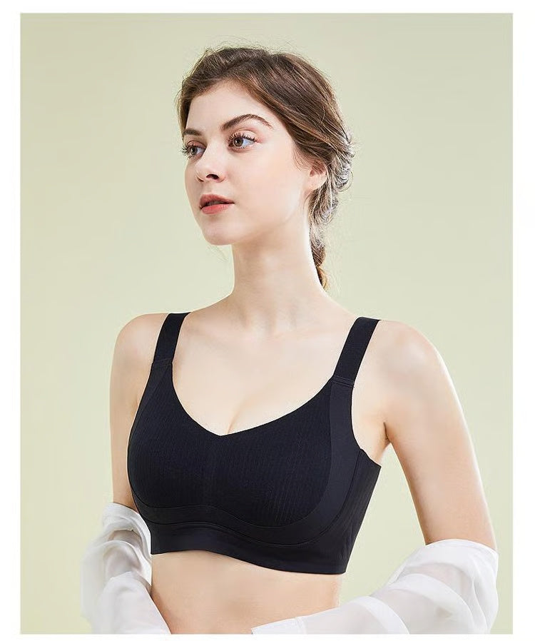 Wire-Free Skin-Friendly Push-Up Bra (Multicolor)