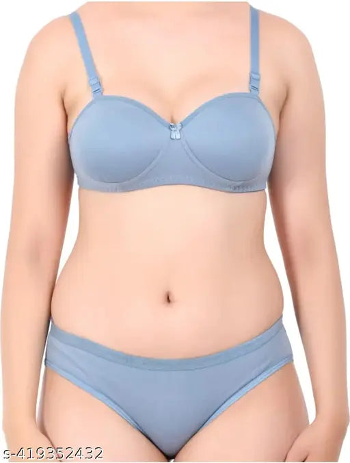Padded Bra & Penty Set For Girl's and women's (Pack of 3)