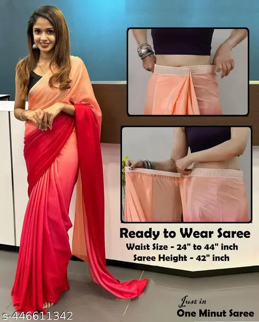 Ready to Wear Chinon Chiffon Silk Saree