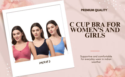 Women Non-Padded Bras – Pack of 3 (Multicolor)