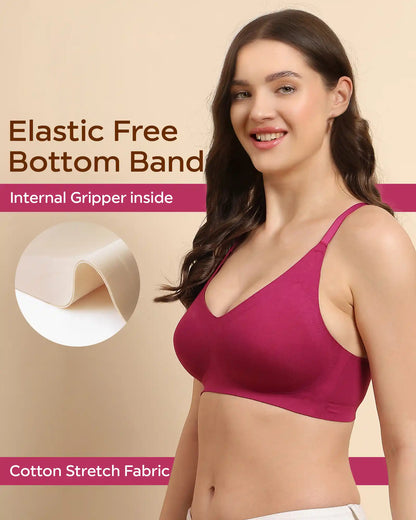 Wire-Free Spandex Invisi-Fit Bra (Multicolor)