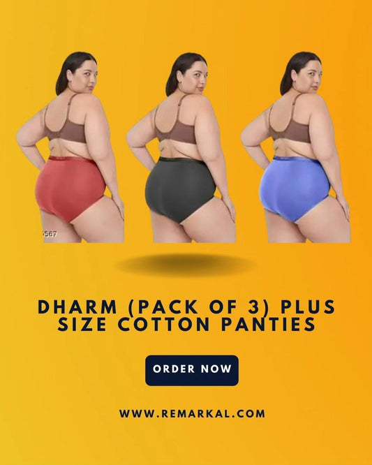 Plus size panties for women in S to 6xl (Pack of 3 in Multicolor)