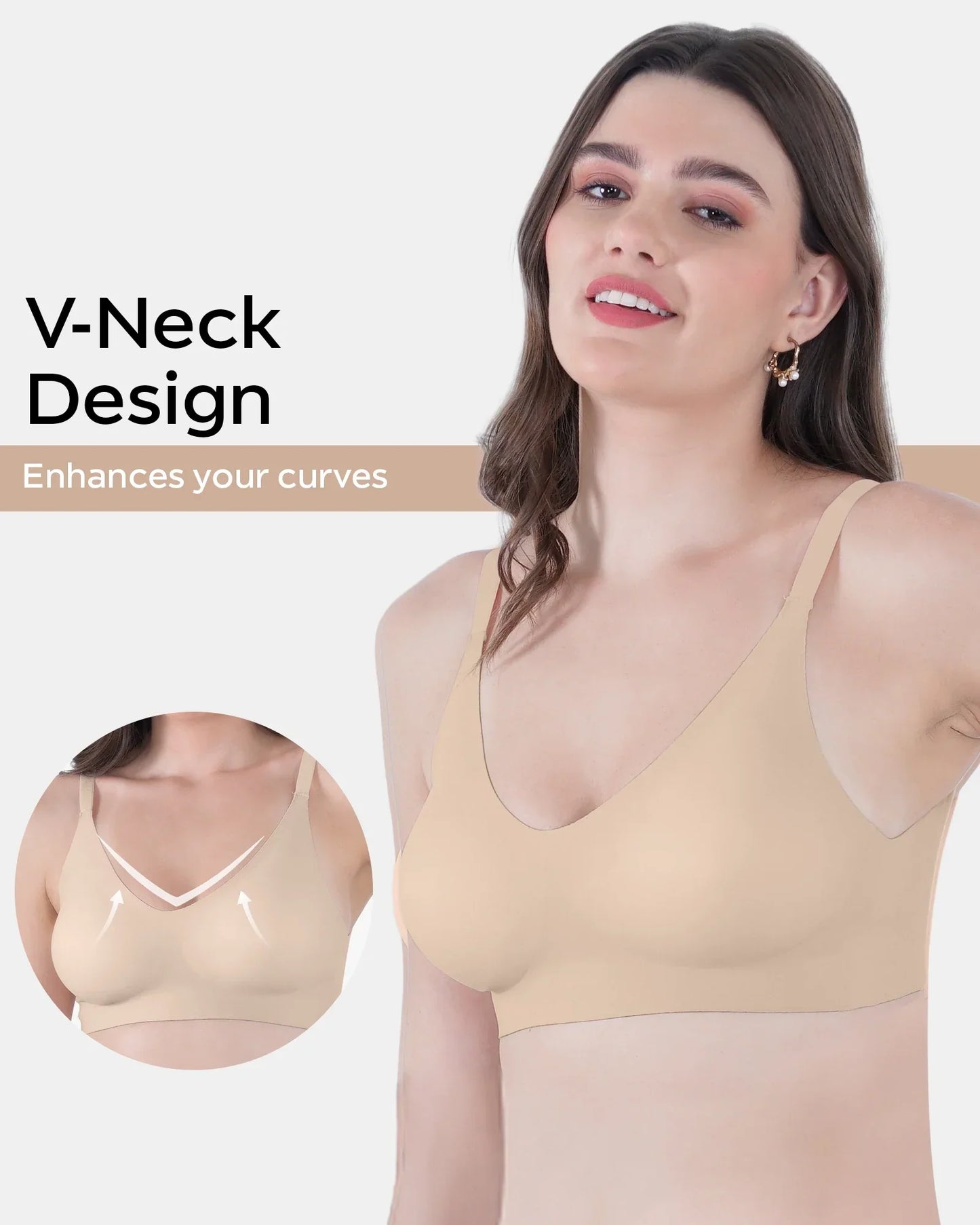 Wire-Free Spandex Invisi-Fit Bra (Multicolor)