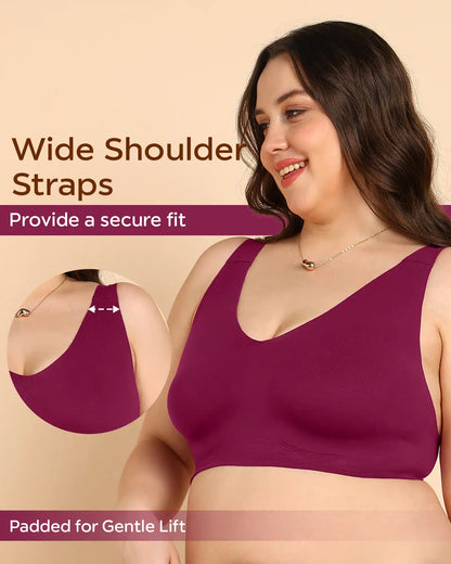 Wire-Free Spandex Invisi-Fit Bra (Multicolor)
