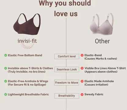 Wire-Free Spandex Invisi-Fit Bra (Multicolor)
