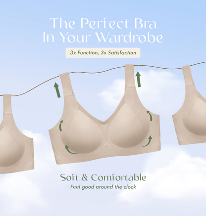 Wire-Free Skin-Friendly Push-Up Bra (Multicolor)
