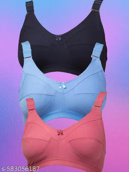 Women Non-Padded Bras – Pack of 3 (Multicolor)